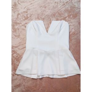 White Strapless Top by Guess